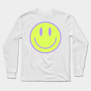 Smiley Face in Green Long Sleeve T-Shirt